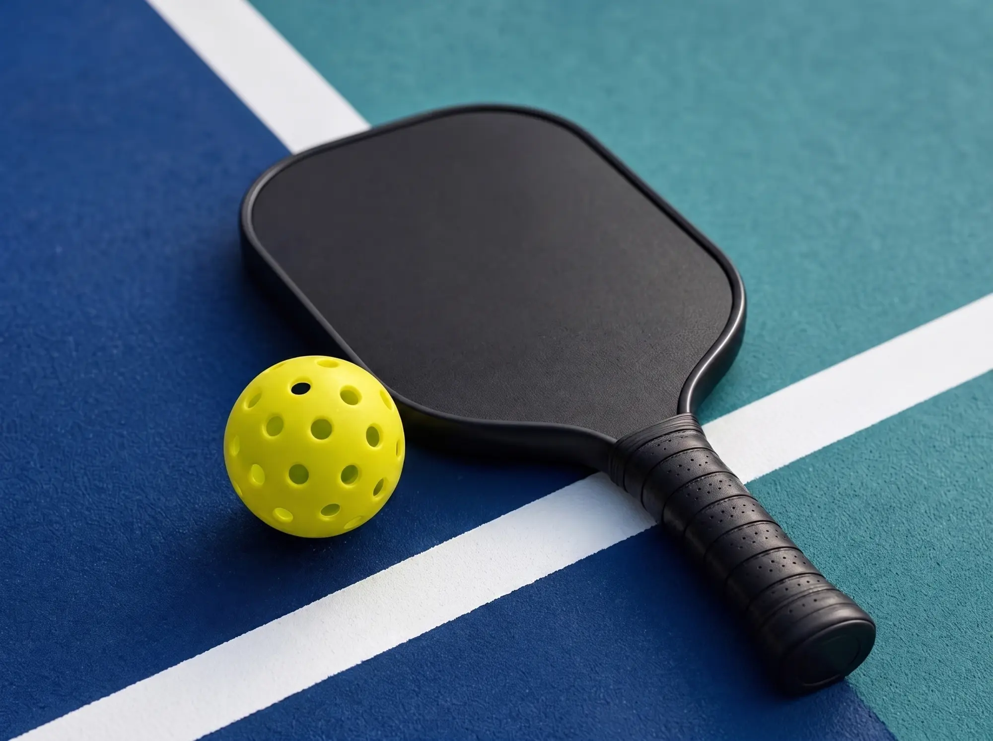 Macro shot of the perforated ball and paddle at the kitchen line